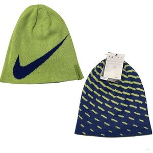 Nike Golf Blue Green Swoosh Reversible Unisex Beanie Hat NWT
